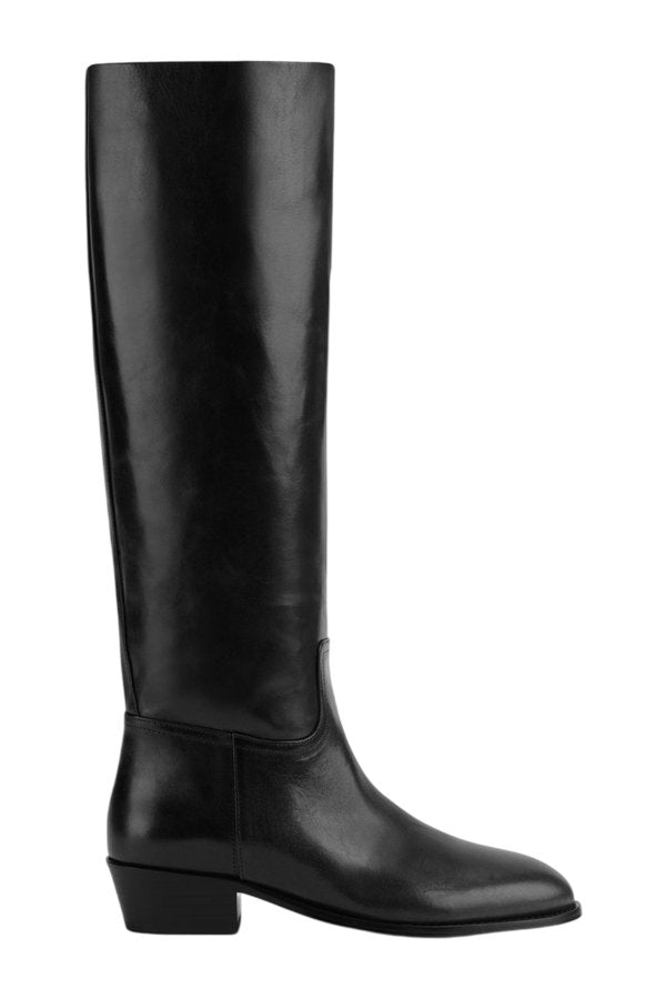 Den Knee Boot Black Leather — packshot