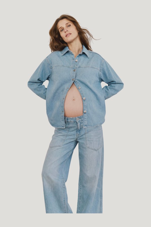 DL1961 x Bumpsuit Addison Overshirt Maternity — carry 2