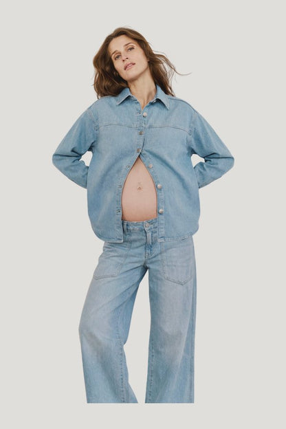 DL1961 x Bumpsuit Addison Overshirt Maternity — carry 2