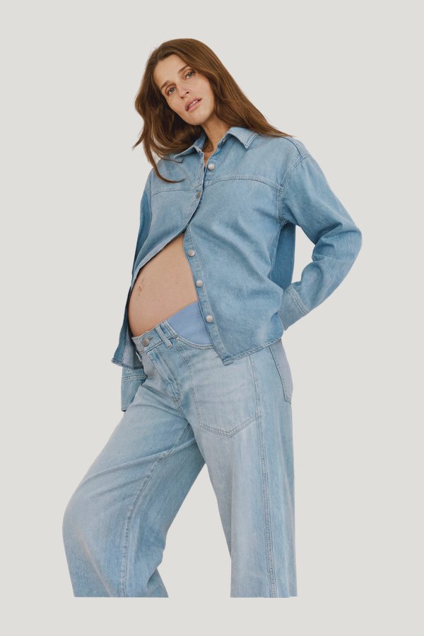 DL1961 x Bumpsuit Addison Overshirt Maternity — carry 3