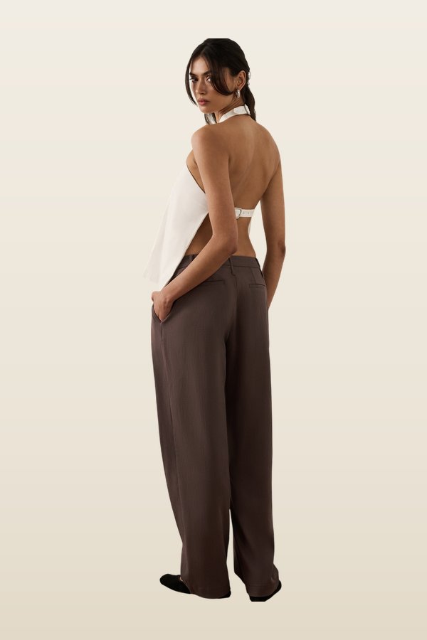 Double Belt Trouser — model back
