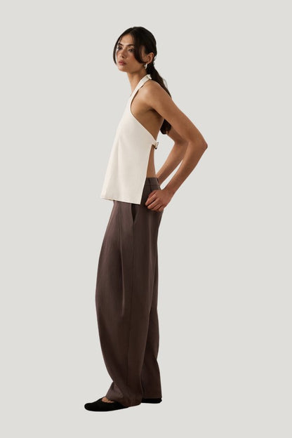 Double Belt Trouser — model side