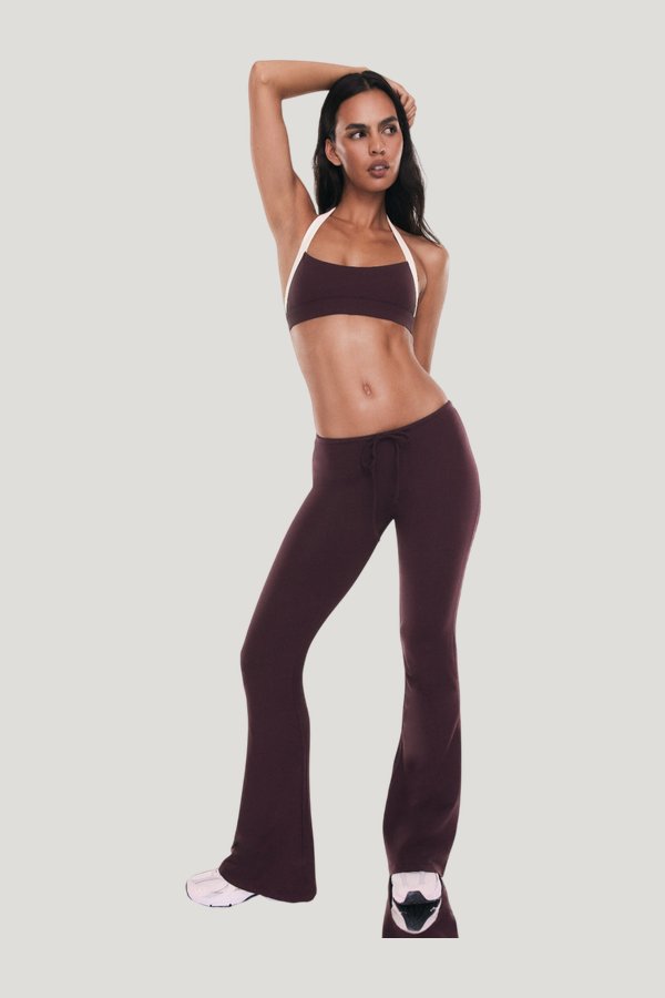 Drawstring Flare Pants — model front