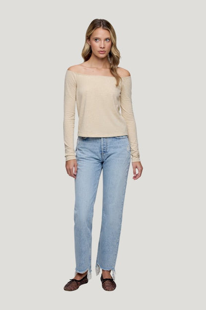 Ease Long Sleeve Top | Heather Oat — carry 2