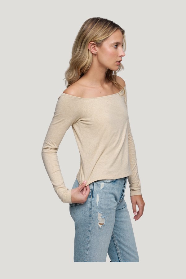 Ease Long Sleeve Top | Heather Oat — carry 3