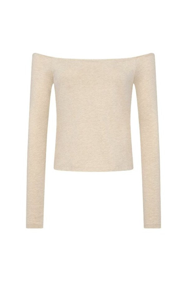 Ease Long Sleeve Top | Heather Oat — packshot