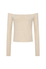 Ease Long Sleeve Top | Heather Oat — packshot