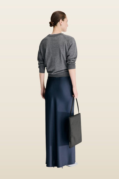 ELI Silk twill maxi skirt — model back