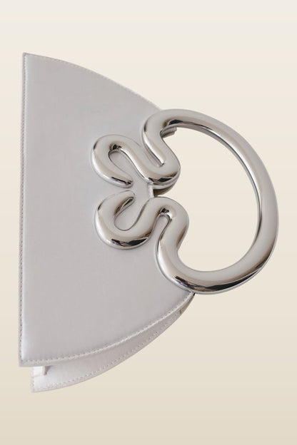 Elianne Satin Frame Clutch Bag — model back