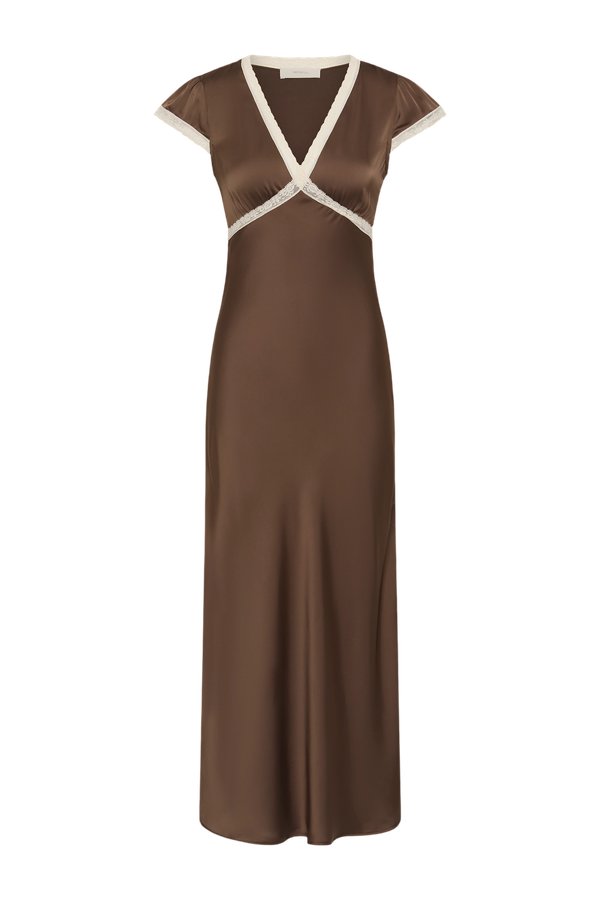 Elvira Midi Dress Chocolate Lace — packshot