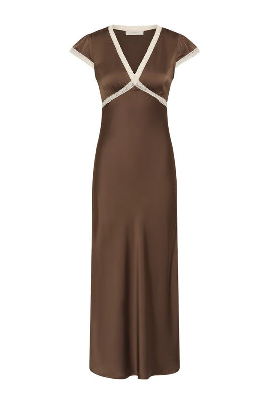 Elvira Midi Dress Chocolate Lace — packshot