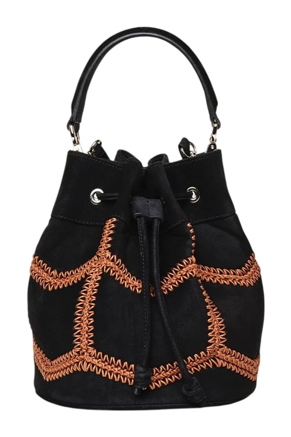 Estella In Black Crochet Suede — packshot