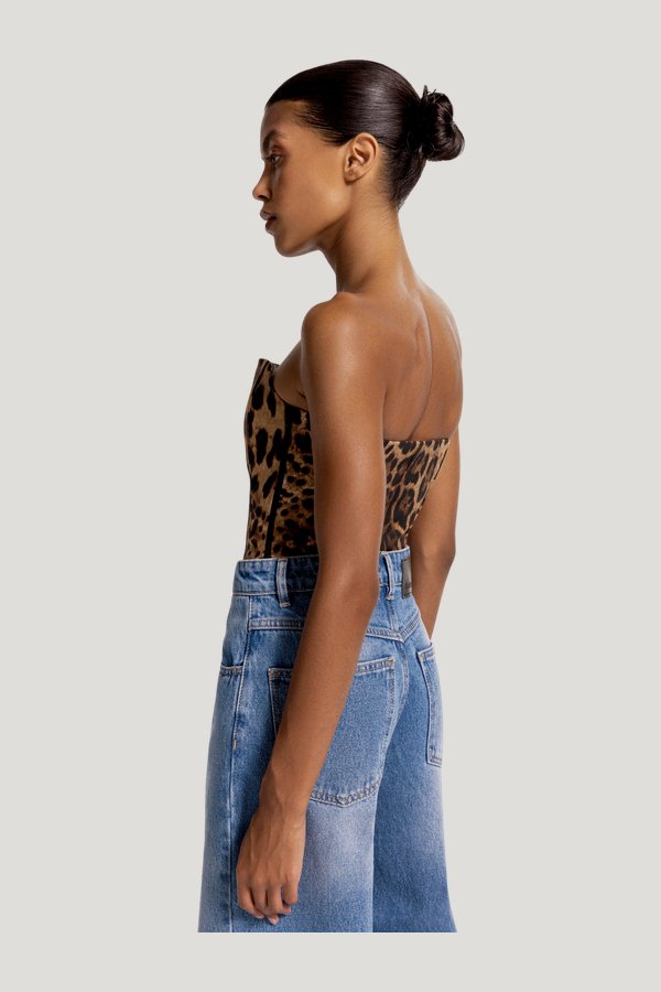 Etta bandeau in Leopard — model side