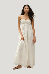 Etta Maxi Dress Bianca Broderie — model front