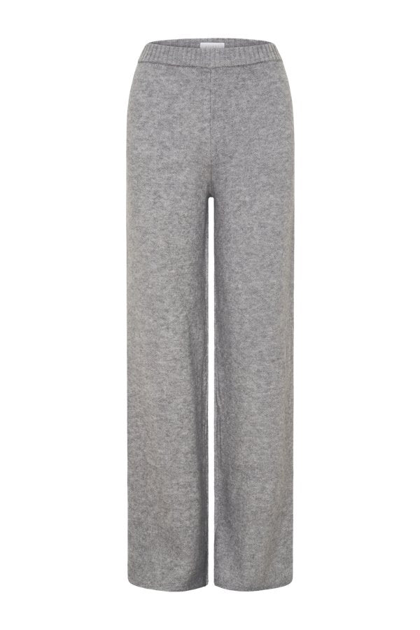 Evan Knit Wide Leg Pants - Grey Marle — packshot