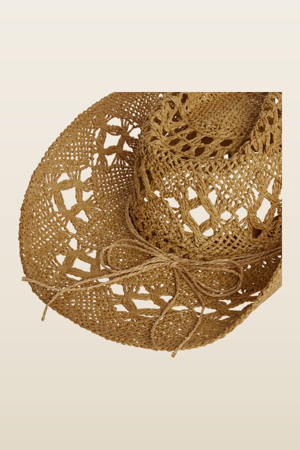 Exuma Hat Rattan - Natural — model back