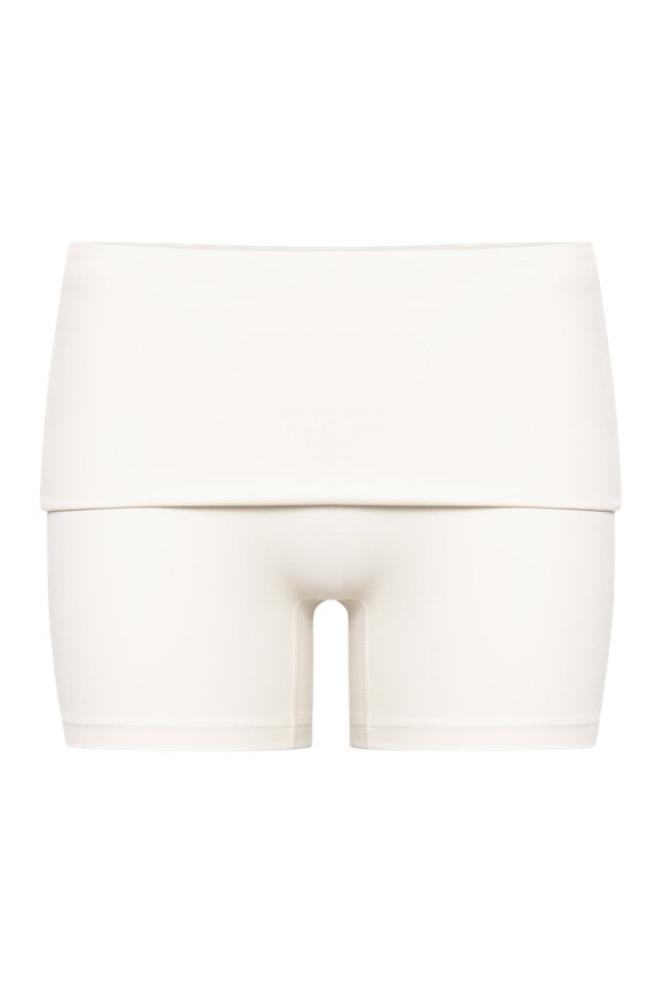Fade Invisible Scrunch Fold Over Shorts | Vanilla — packshot