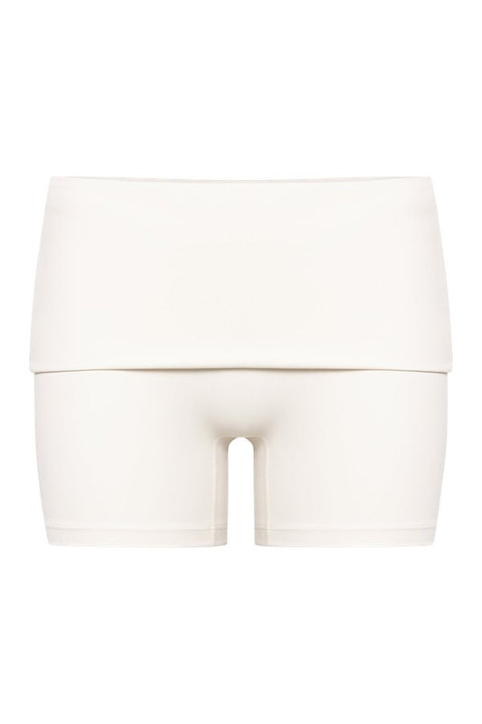Fade Invisible Scrunch Fold Over Shorts | Vanilla — packshot