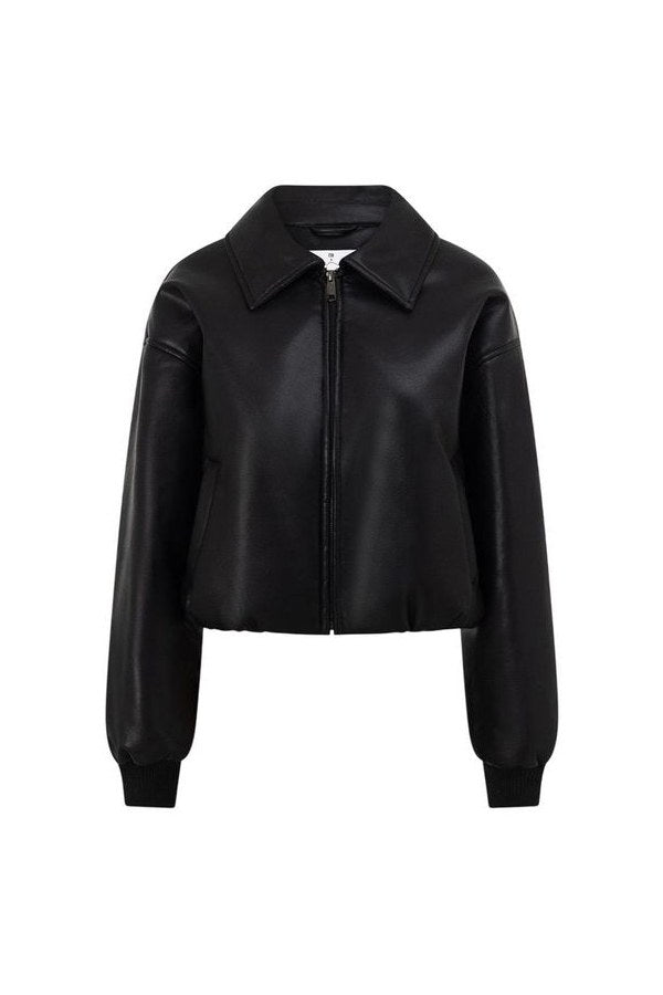 Faux Leather Bomber Jacket — packshot