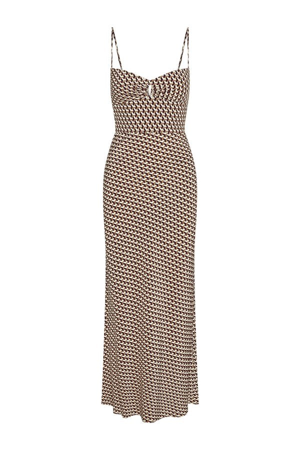 Fererra Dress - Husk Geo Silk — packshot