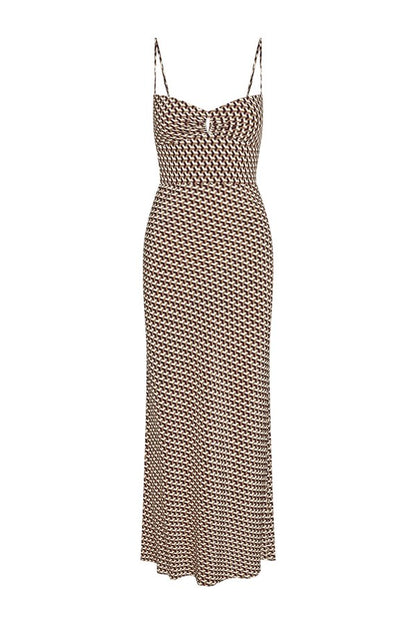 Fererra Dress - Husk Geo Silk — packshot