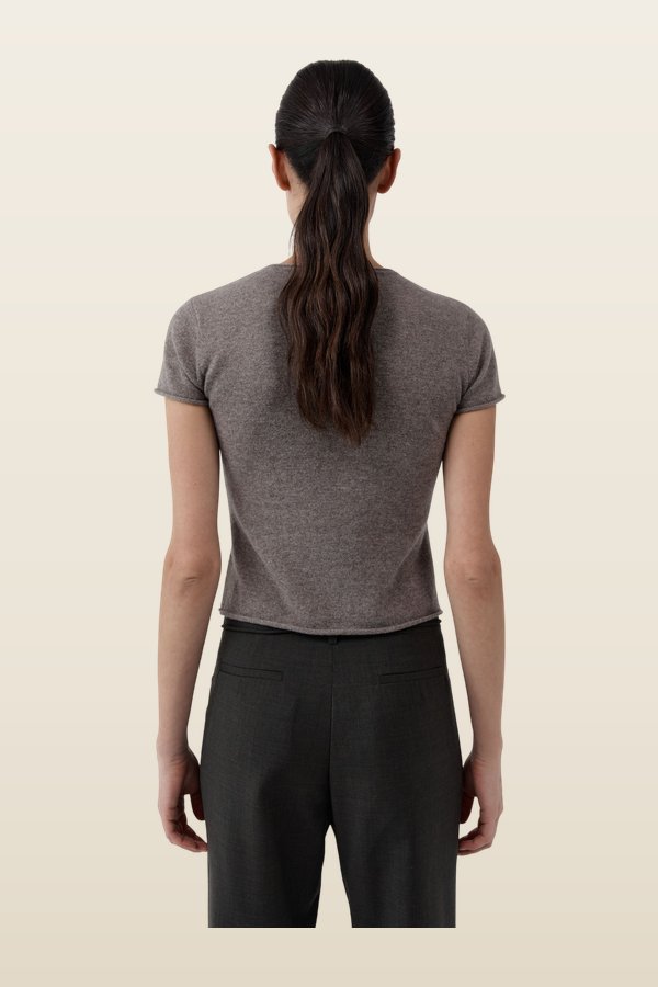 Fine Merino Wool Baby Tee - Vapor — model back