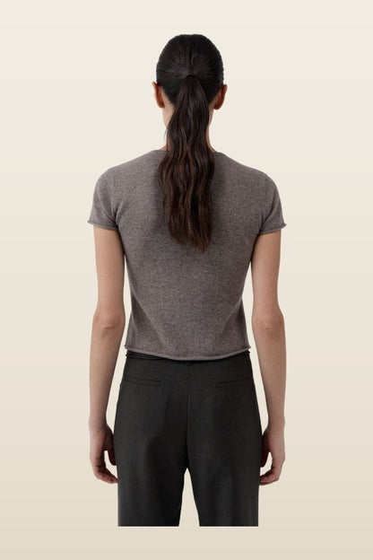 Fine Merino Wool Baby Tee - Vapor — model back