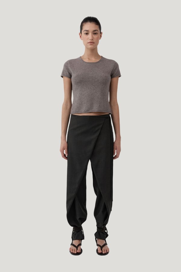 Fine Merino Wool Baby Tee - Vapor — model front