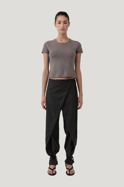 Fine Merino Wool Baby Tee - Vapor — model front