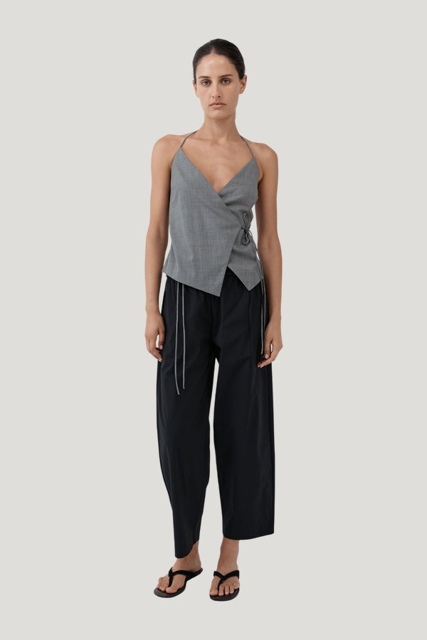 Fine Rouleau Crop Pants — model front
