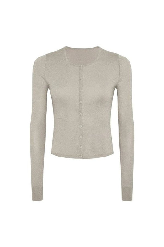 Fitted Heather Grey Cardigan — packshot