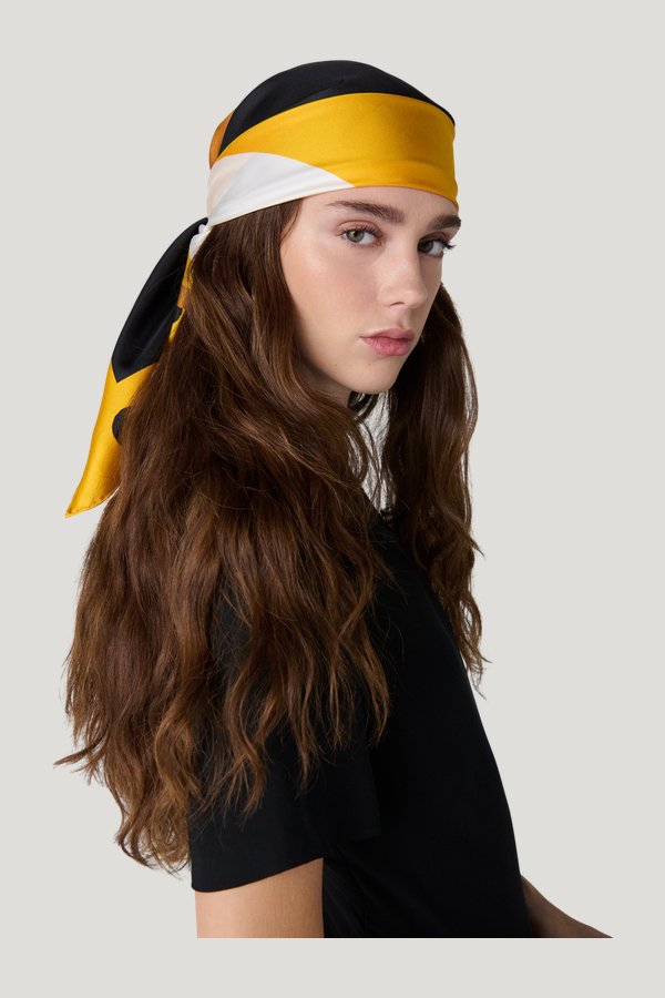 Flag Silk Scarf — model front