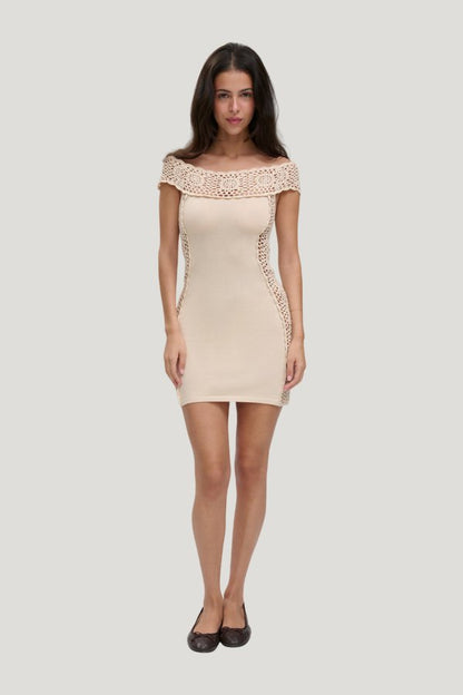 Fleur Crochet Knit Mini Dress — carry 2