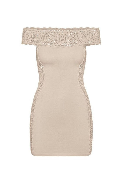 Fleur Crochet Knit Mini Dress — packshot