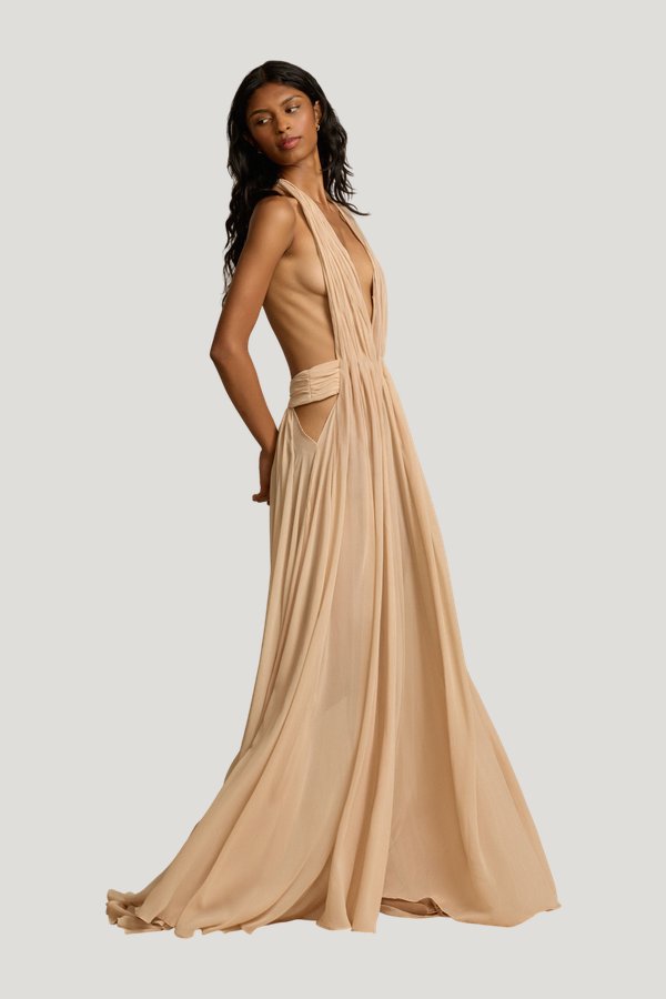 Florence Dress Stone — model side