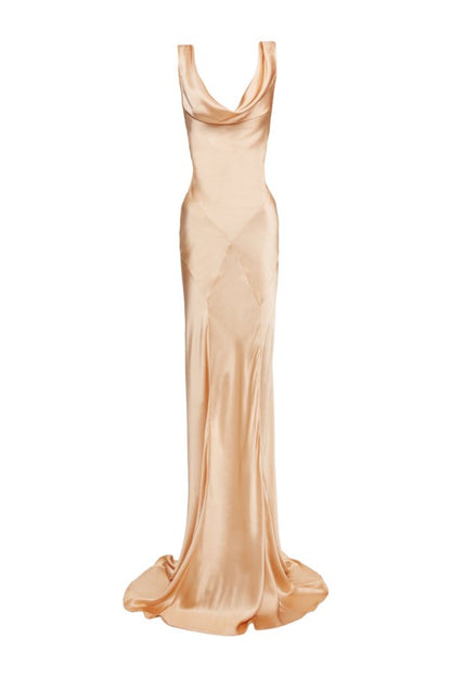 Florence Dress - Peach Silk — packshot