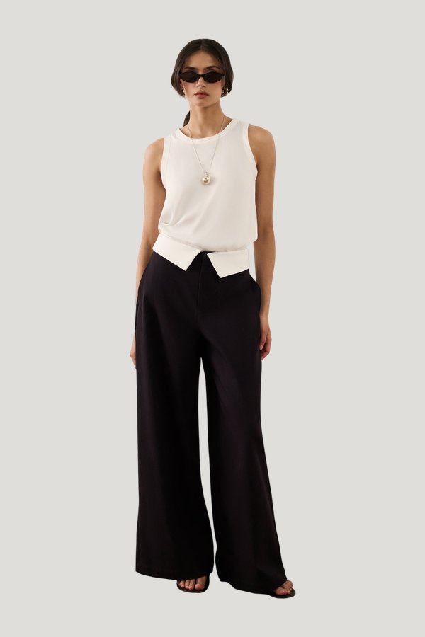Fold-Over Waist Trouser — model front