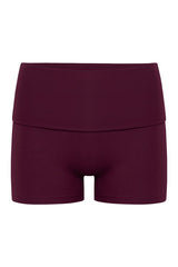 Foldover Yoga Shorts | Deep Berry — packshot