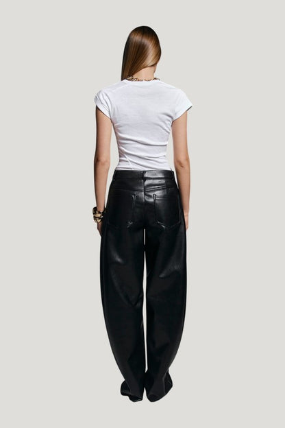 Barrel pants in Genuine Leather — extra