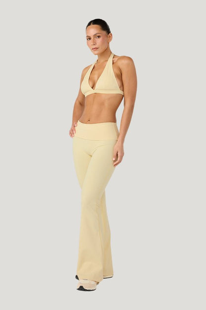 Form Invisible Scrunch Flare Fold Over Leggings | Butter — model side