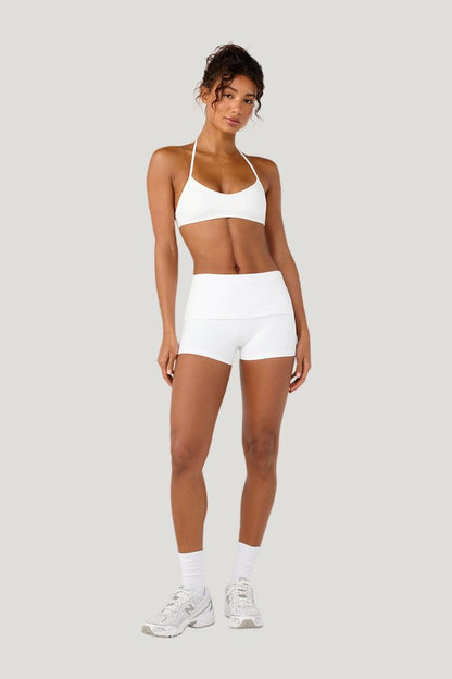 Form Invisible Scrunch Fold Over Shorts — model front