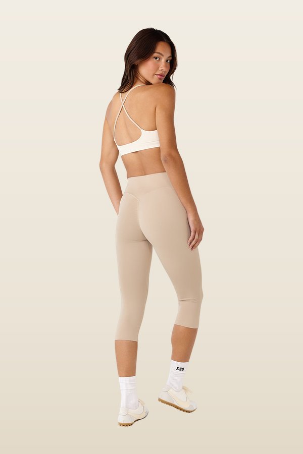 Form Invisible Scrunch Capri Leggings | Fawn — model back