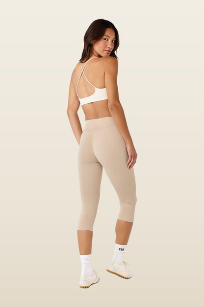 Form Invisible Scrunch Capri Leggings | Fawn — model back