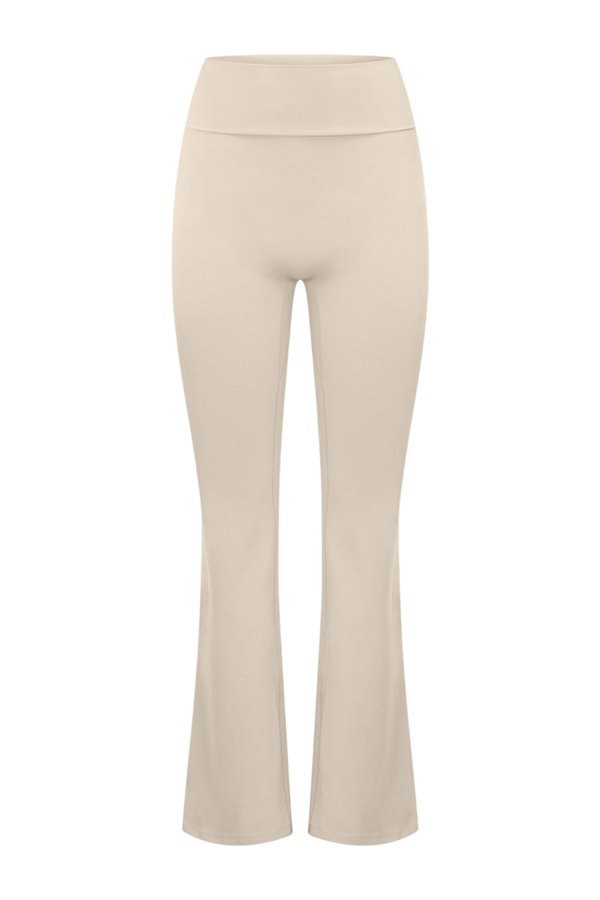 Form Invisible Scrunch Flare Fold Over Leggings | Fawn — packshot