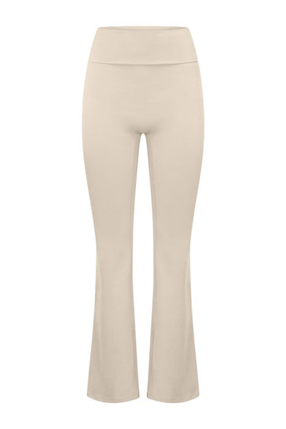 Form Invisible Scrunch Flare Fold Over Leggings | Fawn — packshot