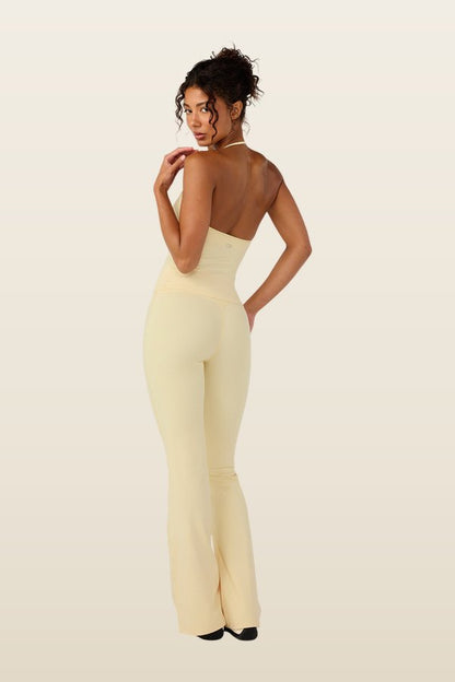 Form Invisible Scrunch Flare Leggings | Butter — model back