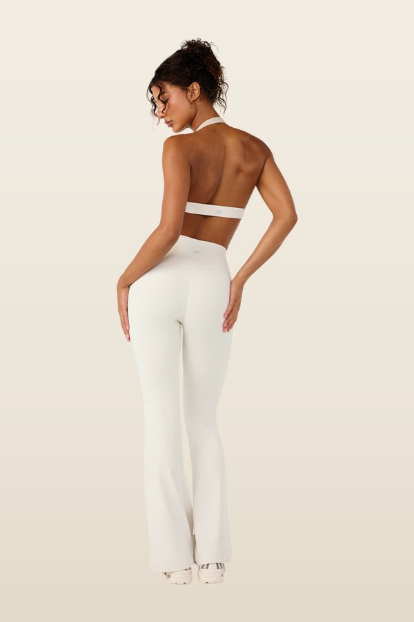 Form Invisible Scrunch Flare Leggings | Vanilla — model back