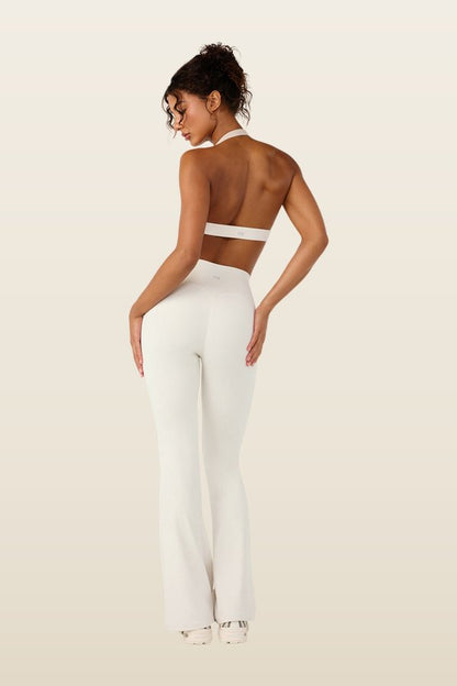 Form Invisible Scrunch Flare Leggings | Vanilla — model back