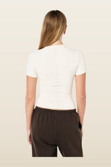Foundation Short Sleeve Tee In Whisper — model back