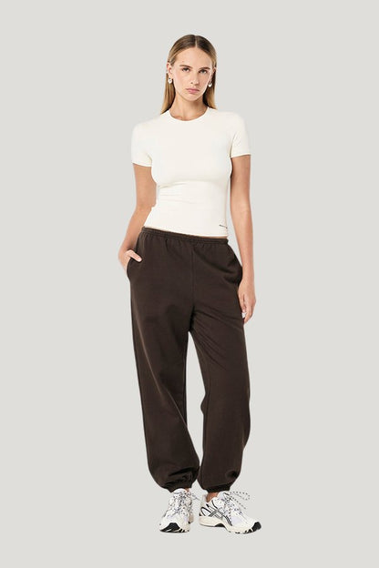 Foundation Short Sleeve Tee In Whisper — model front